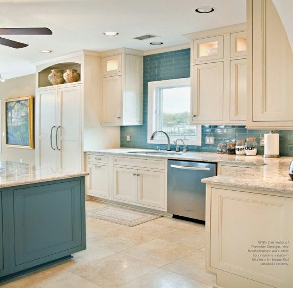 A calming teal and cream kitchen — Heaven Hues Calming Colours